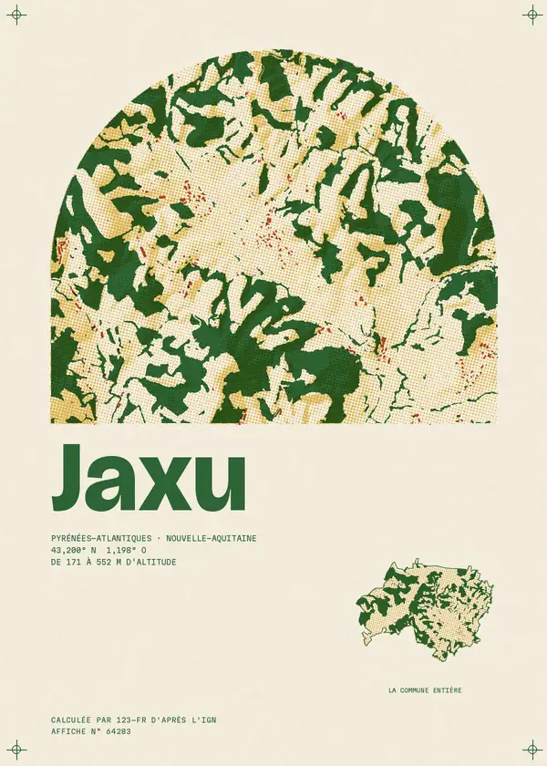 Affiche de Jaxu, calculée par 123-fr d'après l'IGN