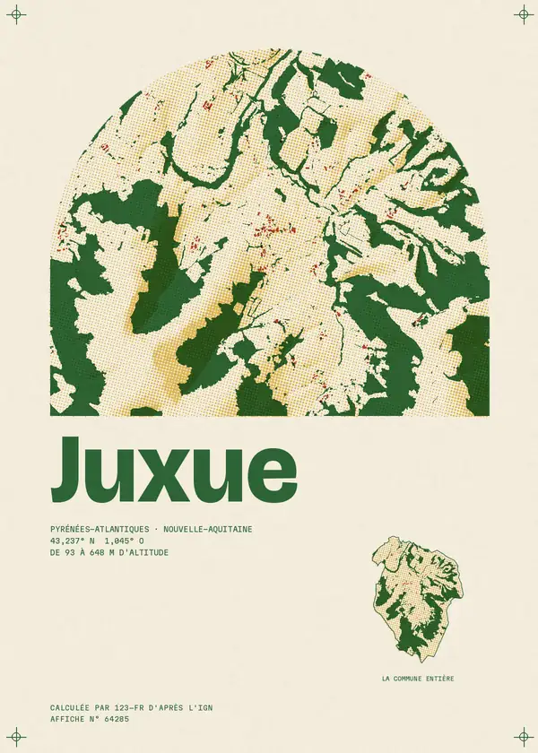 Affiche de Juxue, calculée par 123-fr d'après l'IGN