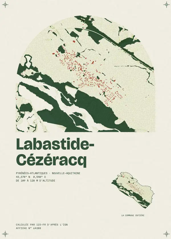 Affiche de Labastide-Cézéracq, calculée par 123-fr d'après l'IGN