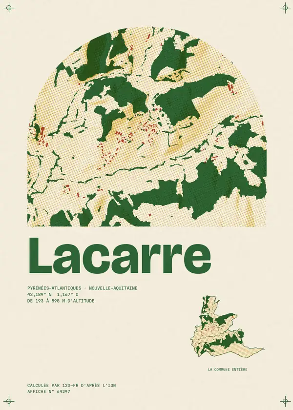 Affiche de Lacarre, calculée par 123-fr d'après l'IGN