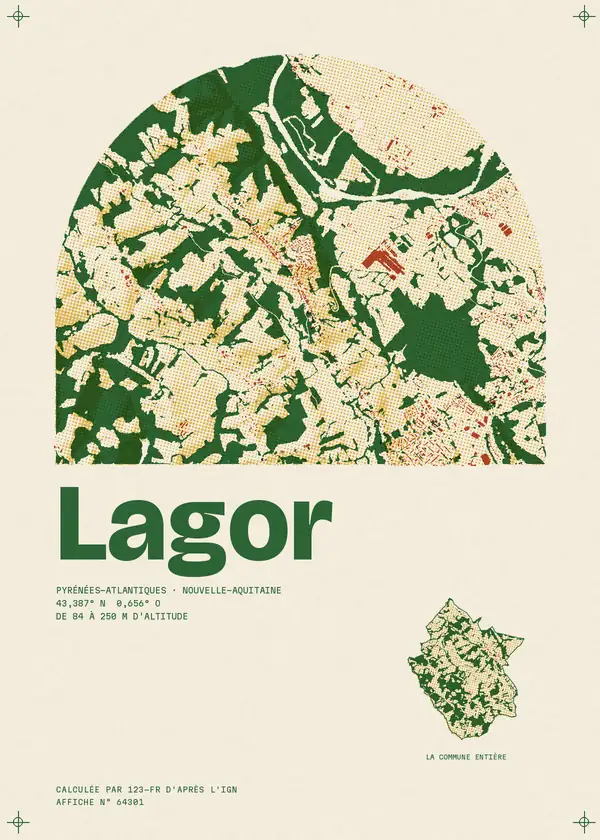 Affiche de Lagor, calculée par 123-fr d'après l'IGN
