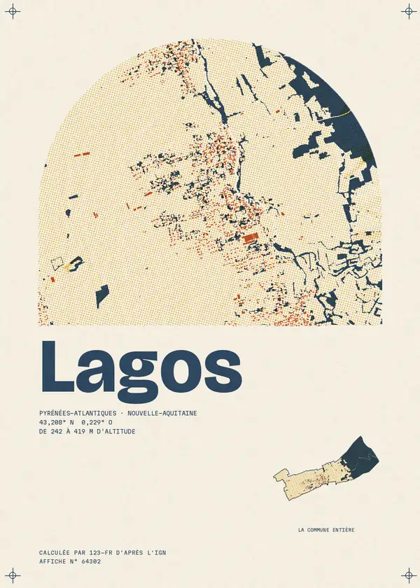 Affiche de Lagos, calculée par 123-fr d'après l'IGN