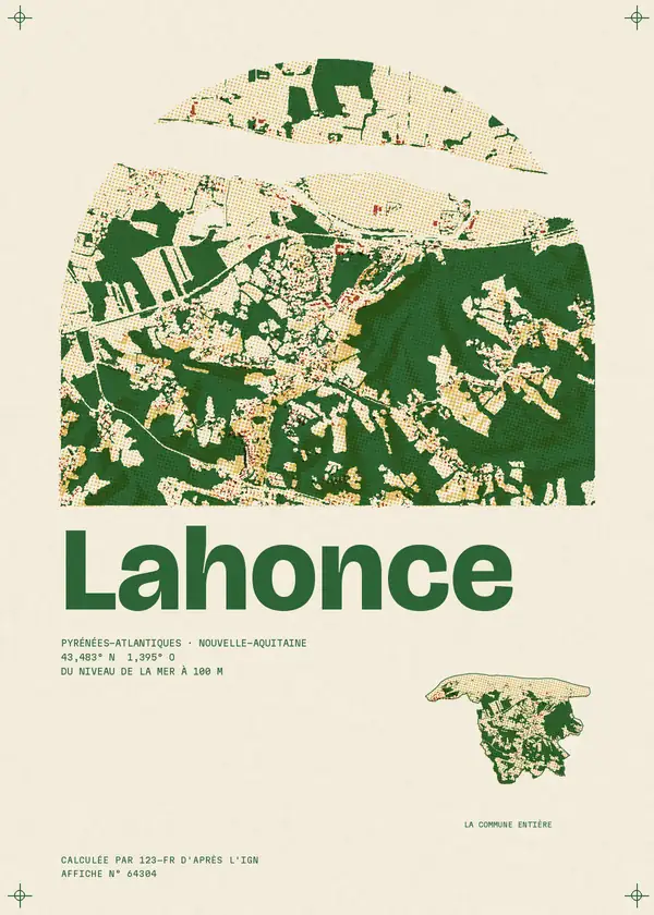 Affiche de Lahonce, calculée par 123-fr d'après l'IGN