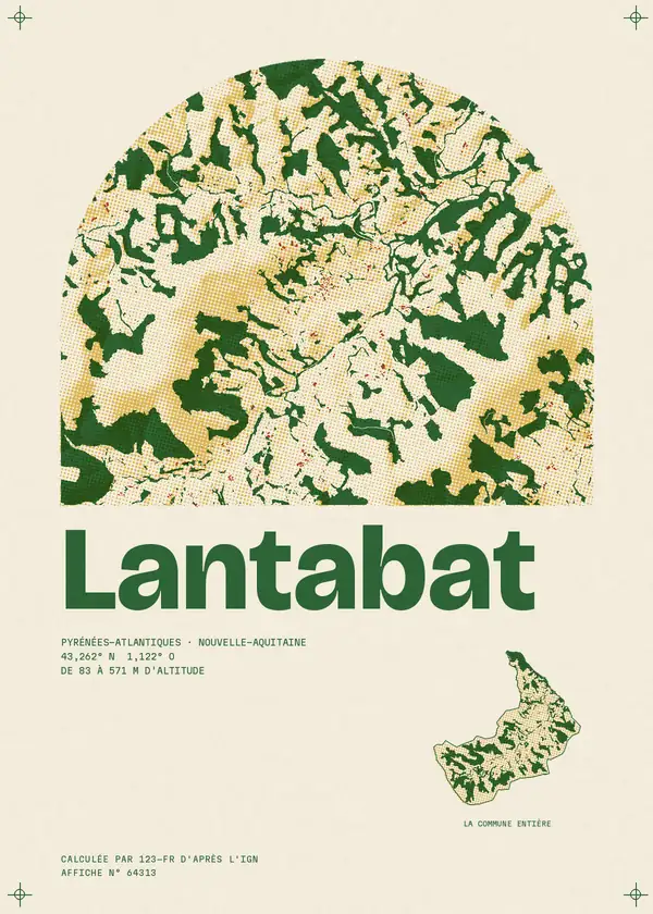 Affiche de Lantabat, calculée par 123-fr d'après l'IGN