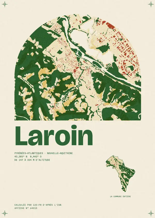 Affiche de Laroin, calculée par 123-fr d'après l'IGN