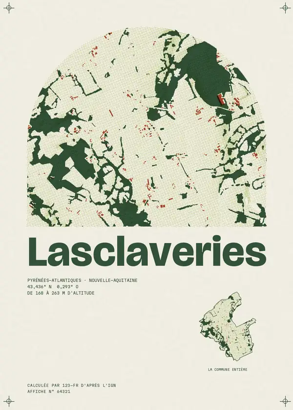 Affiche de Lasclaveries, calculée par 123-fr d'après l'IGN