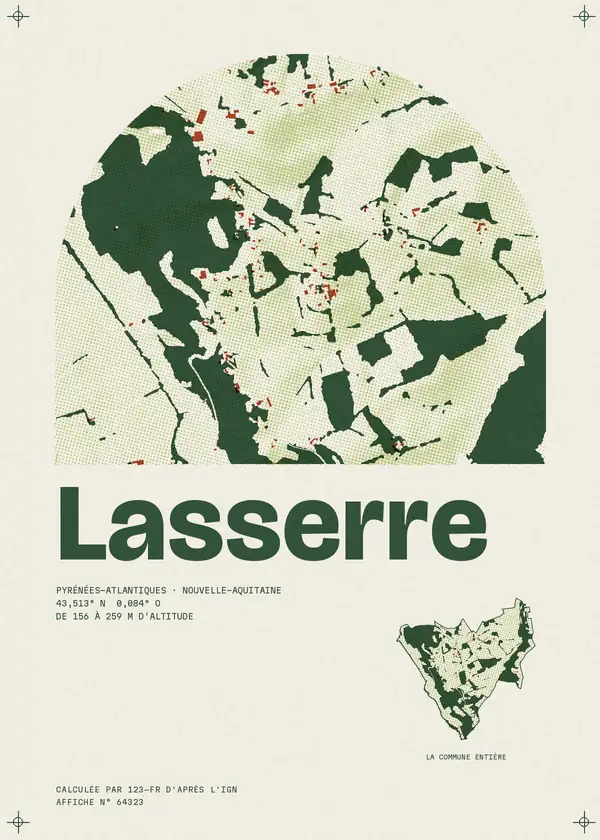 Affiche de Lasserre, calculée par 123-fr d'après l'IGN