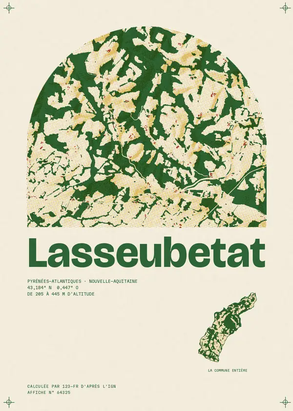 Affiche de Lasseubetat, calculée par 123-fr d'après l'IGN