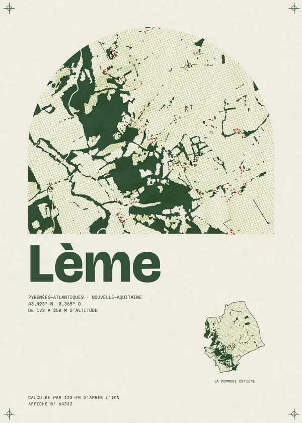 Affiche de Lème, calculée par 123-fr d'après l'IGN