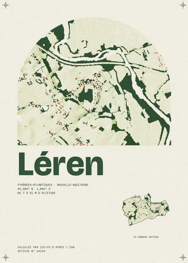 Affiche de Léren, calculée par 123-fr d'après l'IGN