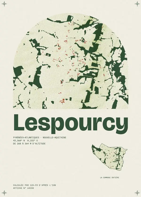 Affiche de Lespourcy, calculée par 123-fr d'après l'IGN