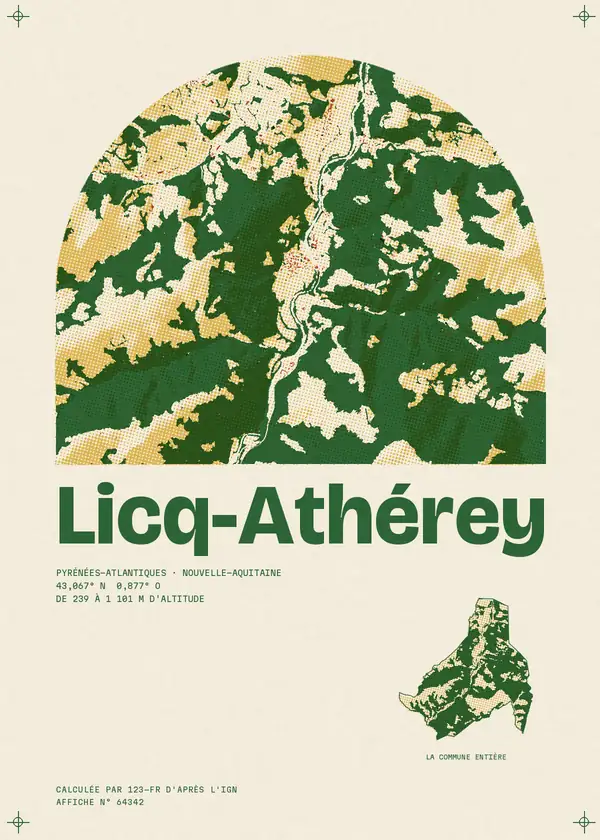 Affiche de Licq-Athérey, calculée par 123-fr d'après l'IGN