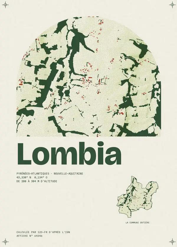 Affiche de Lombia, calculée par 123-fr d'après l'IGN