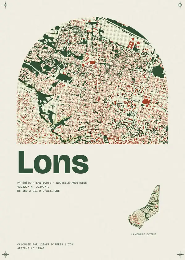 Affiche de Lons, calculée par 123-fr d'après l'IGN