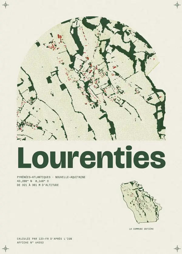 Affiche de Lourenties, calculée par 123-fr d'après l'IGN