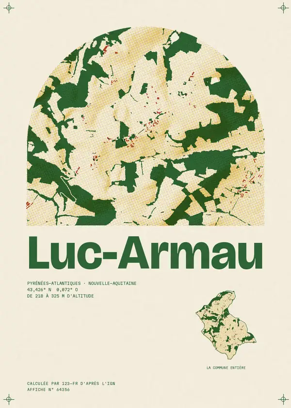 Affiche de Luc-Armau, calculée par 123-fr d'après l'IGN