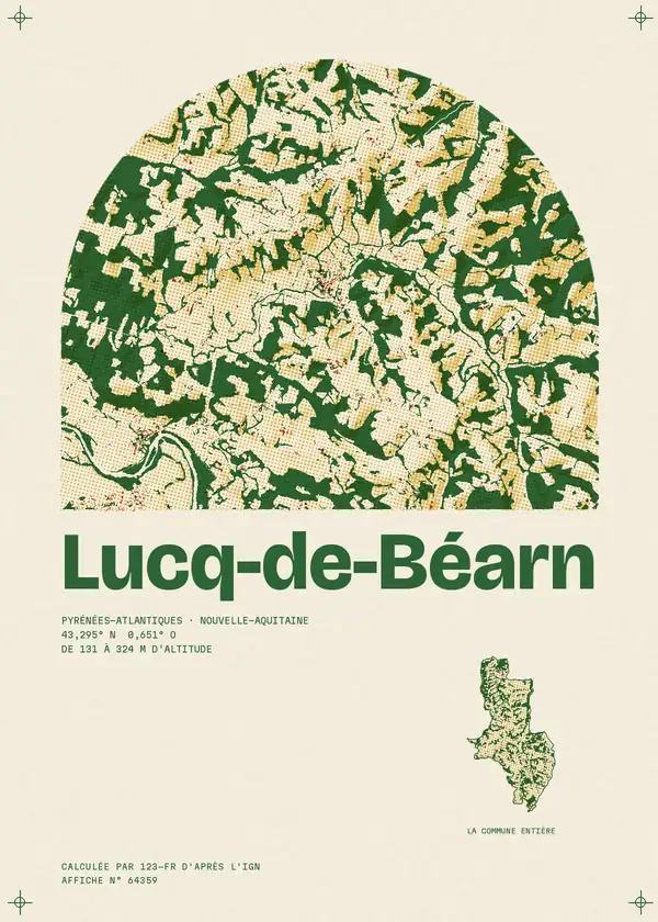 Affiche de Lucq-de-Béarn, calculée par 123-fr d'après l'IGN