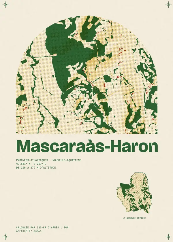 Affiche de Mascaraàs-Haron, calculée par 123-fr d'après l'IGN