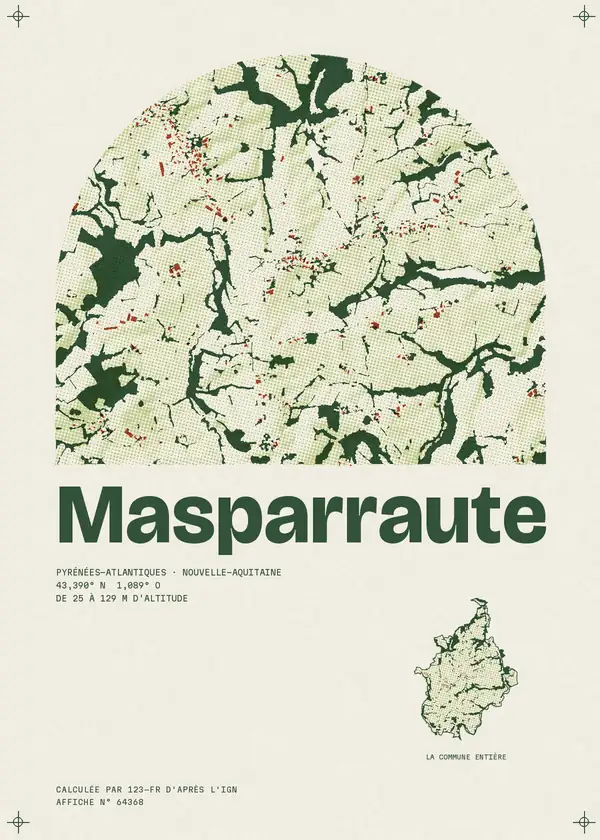 Affiche de Masparraute, calculée par 123-fr d'après l'IGN