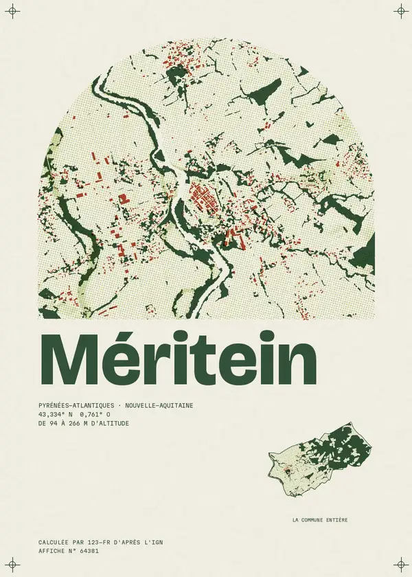 Affiche de Méritein, calculée par 123-fr d'après l'IGN
