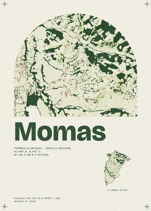 Affiche de Momas, calculée par 123-fr d'après l'IGN