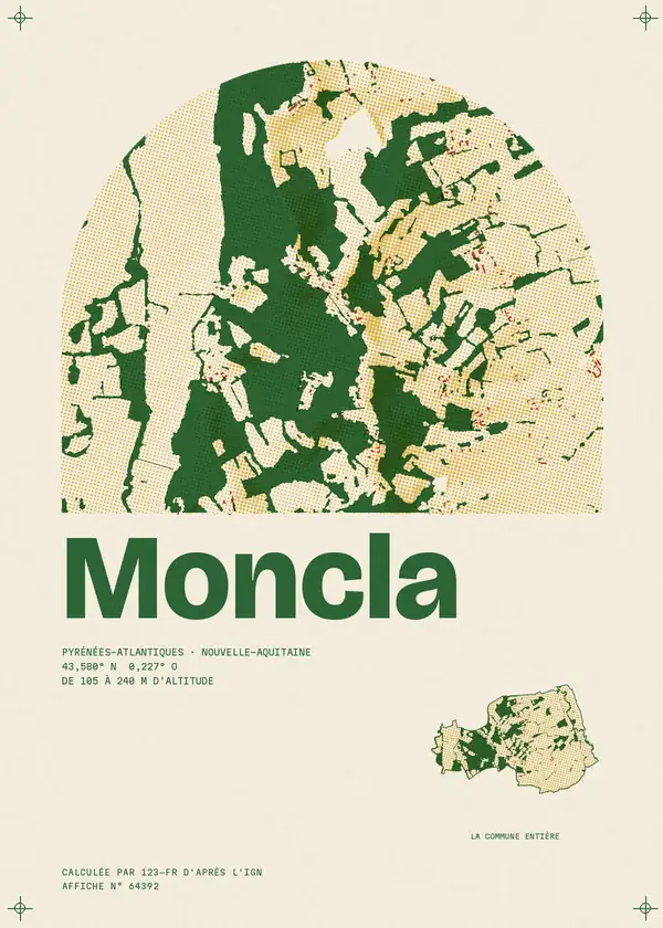 Affiche de Moncla, calculée par 123-fr d'après l'IGN