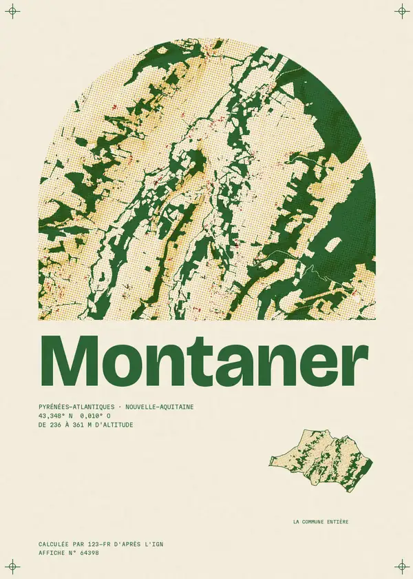 Affiche de Montaner, calculée par 123-fr d'après l'IGN