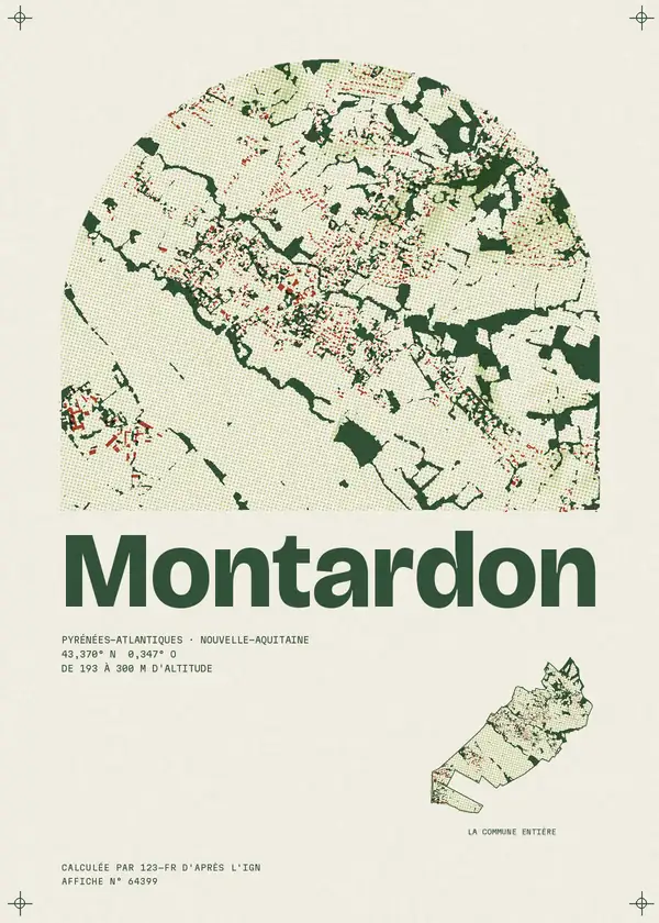 Affiche de Montardon, calculée par 123-fr d'après l'IGN