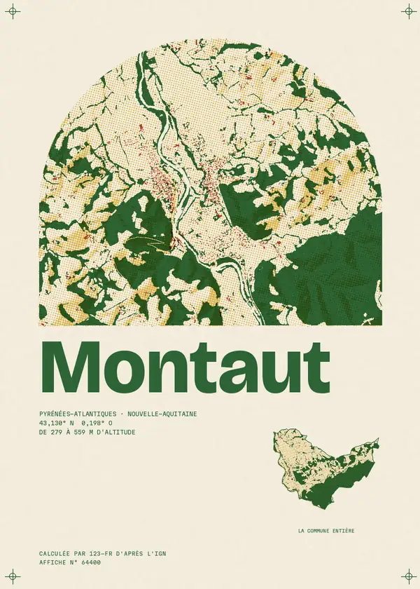 Affiche de Montaut, calculée par 123-fr d'après l'IGN