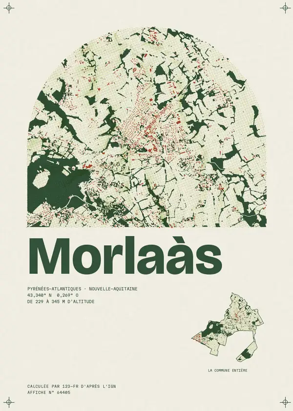 Affiche de Morlaàs, calculée par 123-fr d'après l'IGN
