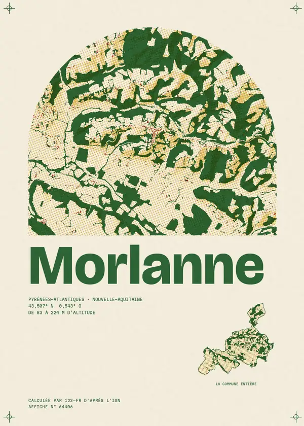 Affiche de Morlanne, calculée par 123-fr d'après l'IGN