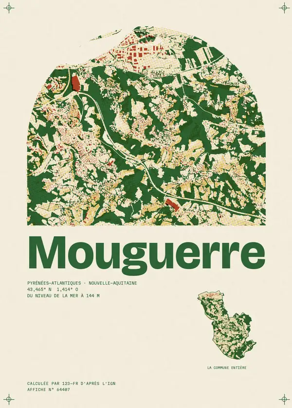 Affiche de Mouguerre, calculée par 123-fr d'après l'IGN