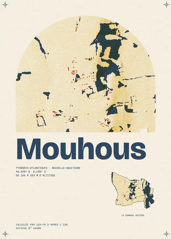 Affiche de Mouhous, calculée par 123-fr d'après l'IGN