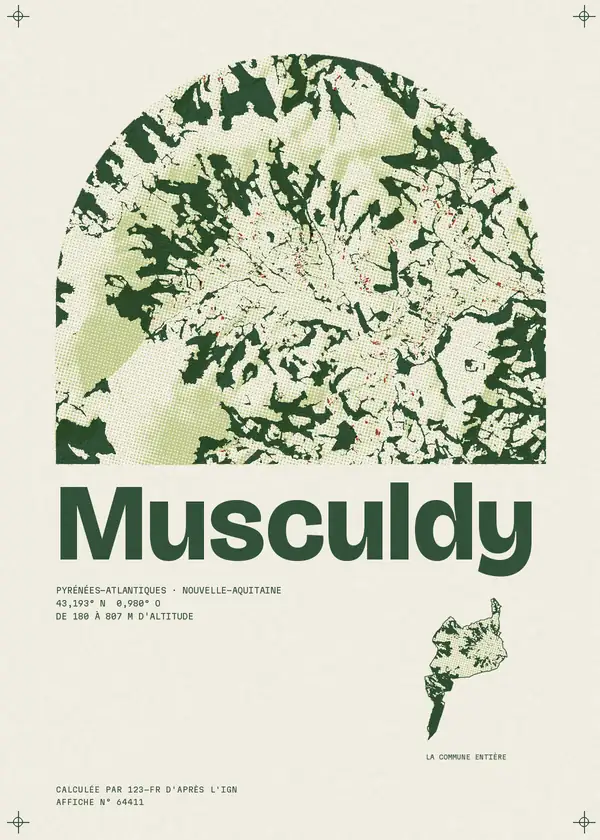 Affiche de Musculdy, calculée par 123-fr d'après l'IGN