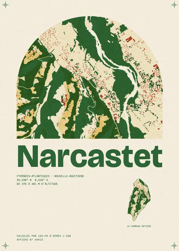 Affiche de Narcastet, calculée par 123-fr d'après l'IGN