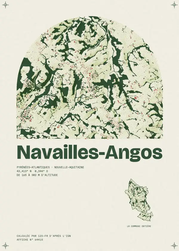 Affiche de Navailles-Angos, calculée par 123-fr d'après l'IGN