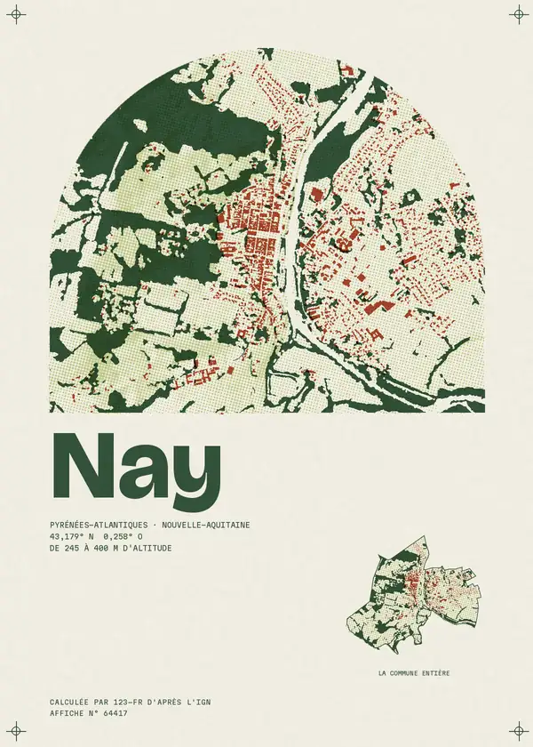 Affiche de Nay, calculée par 123-fr d'après l'IGN