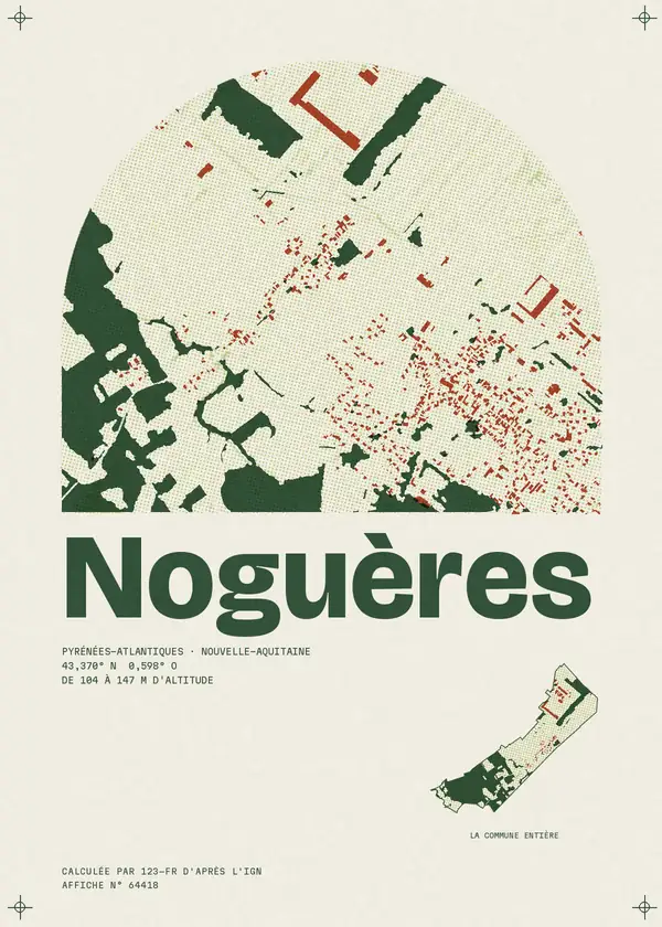 Affiche de Noguères, calculée par 123-fr d'après l'IGN
