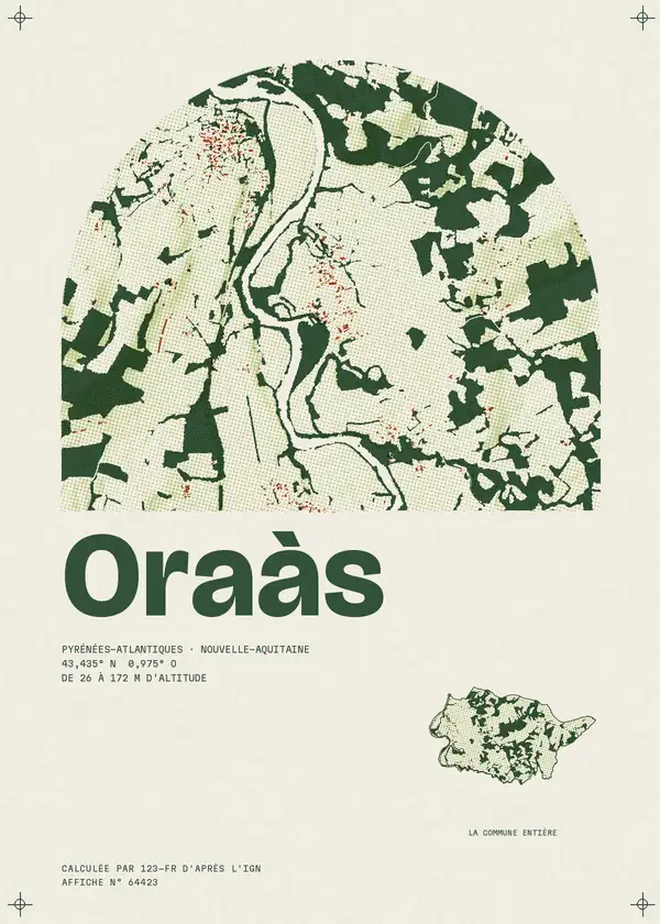 Affiche de Oraàs, calculée par 123-fr d'après l'IGN