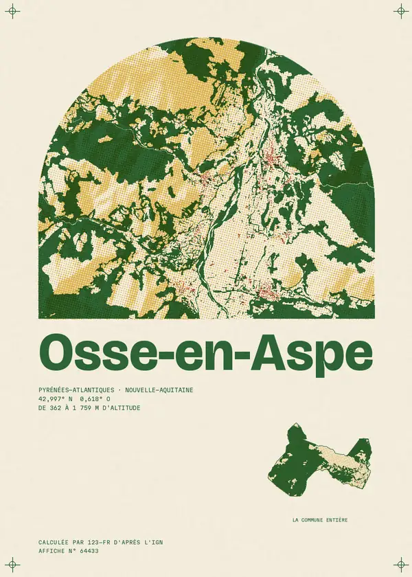 Affiche de Osse-en-Aspe, calculée par 123-fr d'après l'IGN