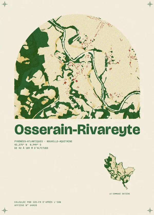 Affiche de Osserain-Rivareyte, calculée par 123-fr d'après l'IGN
