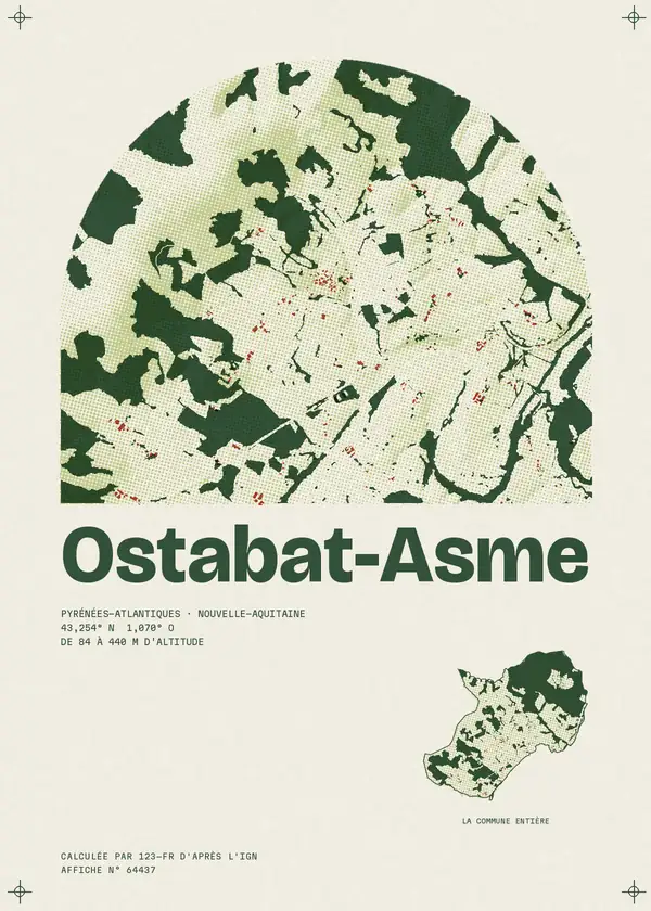 Affiche de Ostabat-Asme, calculée par 123-fr d'après l'IGN