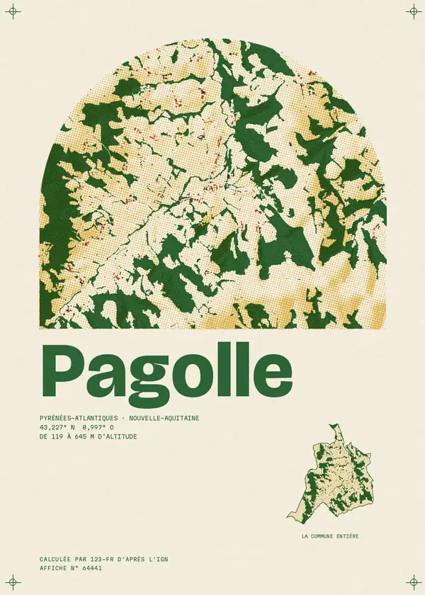 Affiche de Pagolle, calculée par 123-fr d'après l'IGN