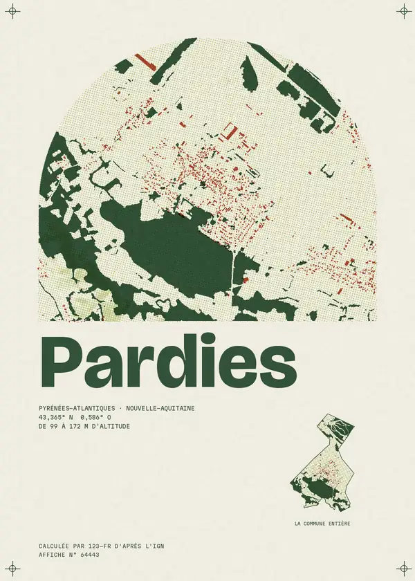 Affiche de Pardies, calculée par 123-fr d'après l'IGN