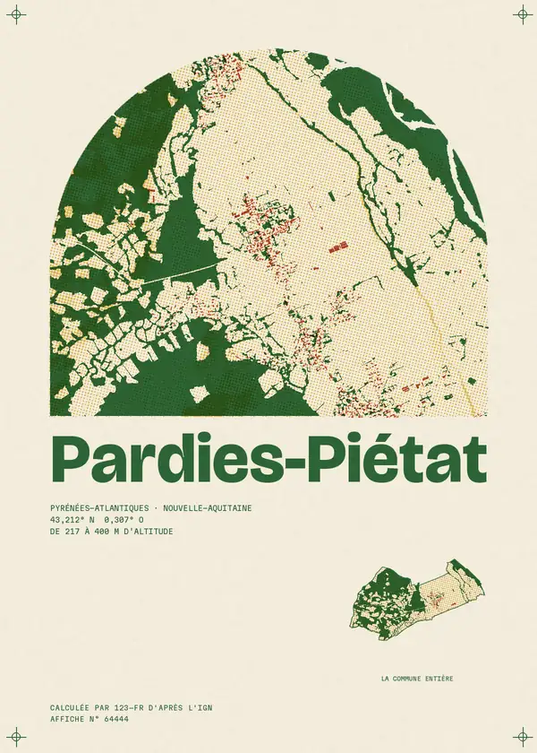 Affiche de Pardies-Piétat, calculée par 123-fr d'après l'IGN
