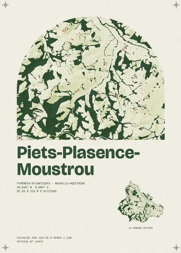 Affiche de Piets-Plasence-Moustrou, calculée par 123-fr d'après l'IGN