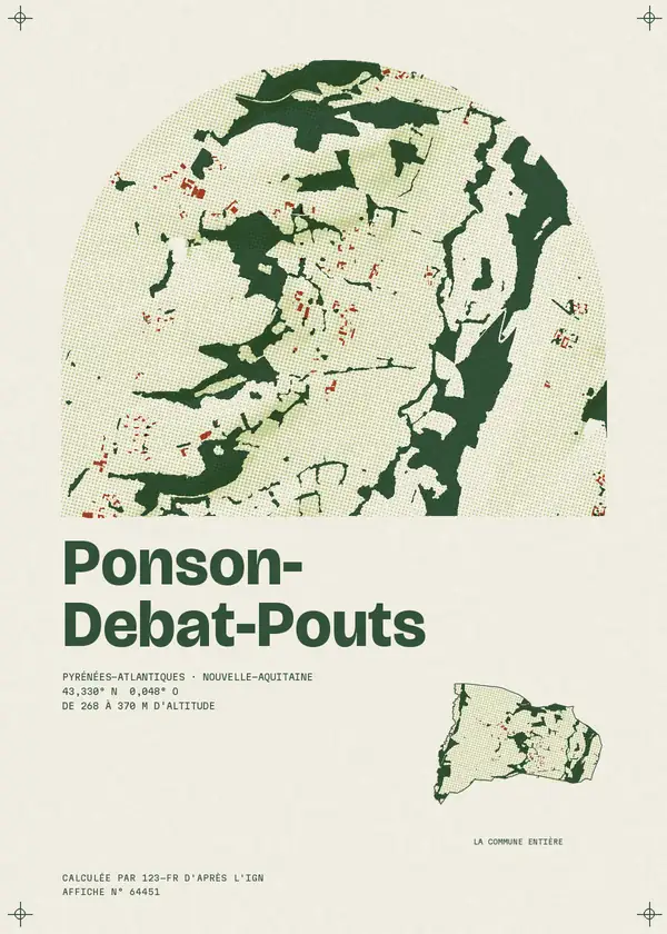 Affiche de Ponson-Debat-Pouts, calculée par 123-fr d'après l'IGN
