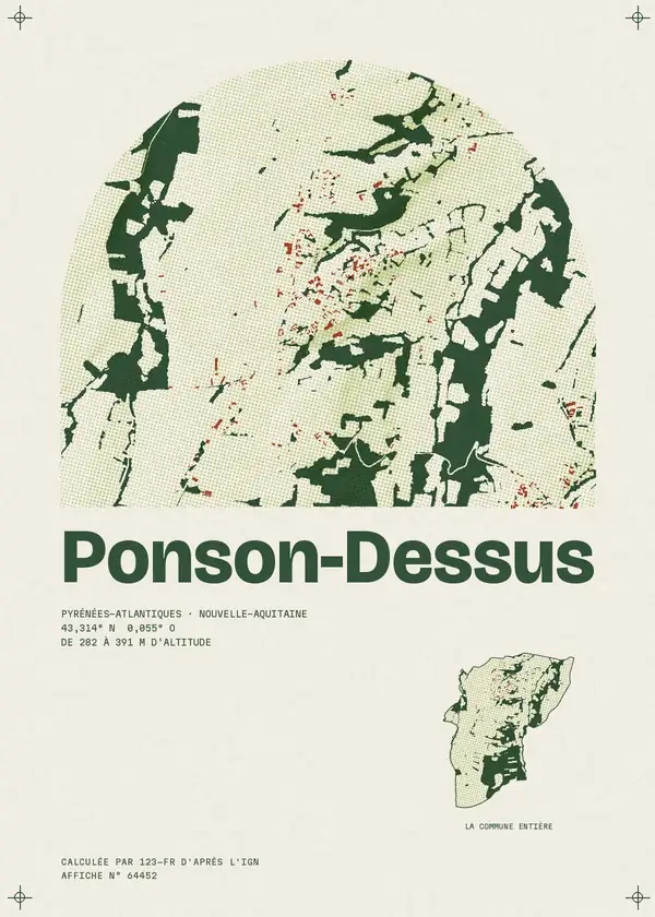 Affiche de Ponson-Dessus, calculée par 123-fr d'après l'IGN