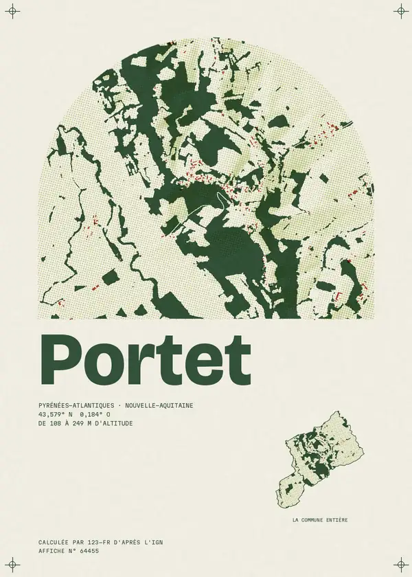Affiche de Portet, calculée par 123-fr d'après l'IGN