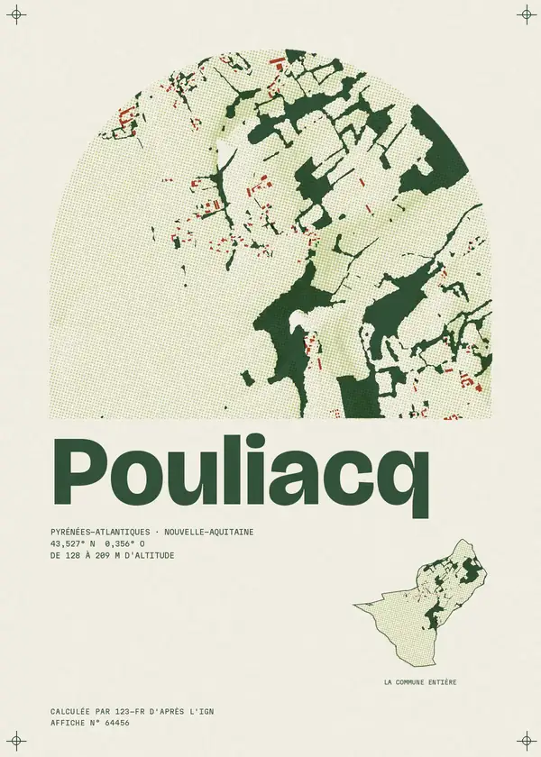 Affiche de Pouliacq, calculée par 123-fr d'après l'IGN